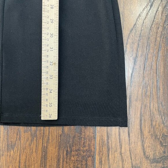 Ann Taylor Sheath Dress 6 Black Shirred Waist 3/4 Sleeve V-Neck Stretch Women's - Picture 9 of 11